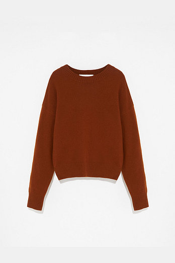 YVES SALOMON [공식] 이브살로몬 베이직 핏 라운드 니트 | 신세계V