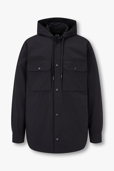 ARMANI EXCHANGE 남성 스트링 후드 플랩 포켓 자켓 | 신세계V