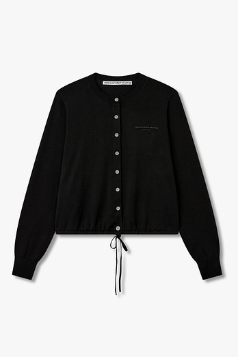 ALEXANDERWANG 드로스트링 헴 로고 가디건 | 신세계V