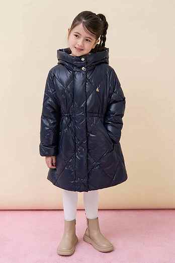 BEANPOLE KIDS [시즌오프30%][26SS 5%][BEANPOLE KIDS] 여아 중경량 롱다운 패딩  네이비 (BI6138G01R) | 신세계V