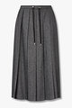 울 블렌드 플리츠 롱 스커트