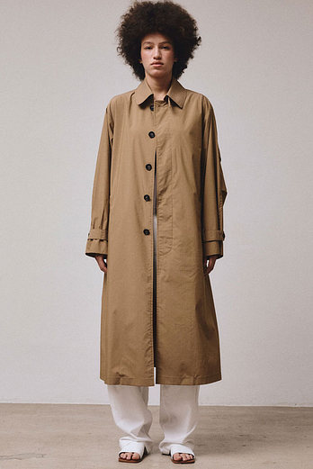 VIS A VIS TYPEWRITER BELTED MAC COAT (BEIGE) | 신세계V