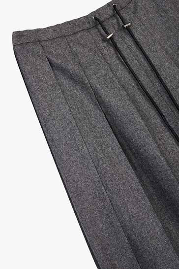 울 블렌드 플리츠 롱 스커트