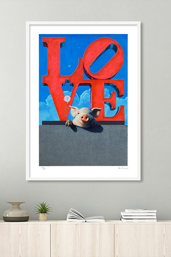 GURIM.COM 송형노, 판화 Olivia over the wall - LOVE (99 Editions) 액자포함 | 신세계V