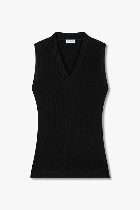 BRUNELLO CUCINELLI 여성 백 모닐리 슬리브리스 니트 | 신세계V