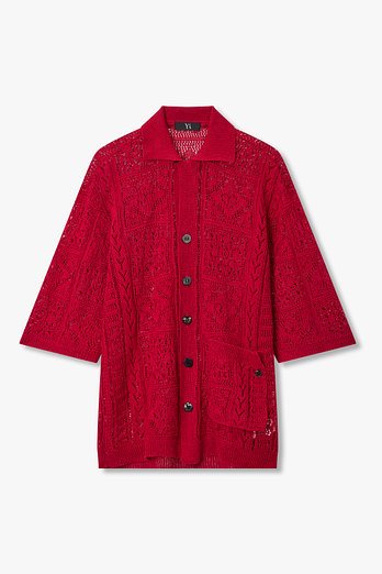 Yohji Yamamoto [Y's]오픈워크 카라 버튼 가디건 | 신세계V