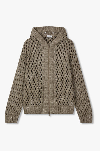 BRUNELLO CUCINELLI 여성 다즐링 메쉬 후디드 가디건 | 신세계V