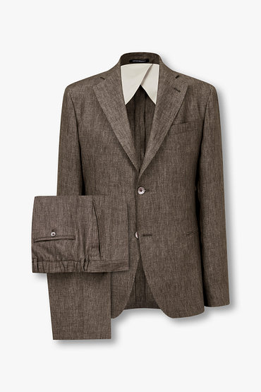 EMPORIO ARMANI(엠포리오 아르마니) 남성 노치트 라펠 린넨 싱글 수트 | 신세계V