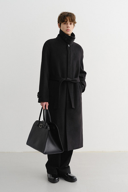DUNST UNISEX BELTED CASHMERE MAC COAT BLACK_M_UDCO5D123BK | 신세계V